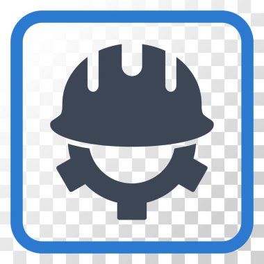 Geliştirme kask vektör simgesi bir çerçeve içinde