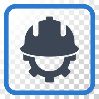 Geliştirme kask vektör simgesi bir çerçeve içinde