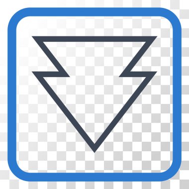 Vektör simgesi bir çerçeve içinde aşağı yön