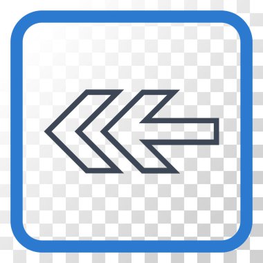 Yön sol vektör simgesi bir çerçeve içinde