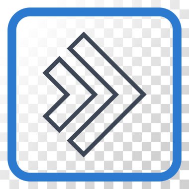 Yöne doğru vektör simgesi bir çerçeve içinde