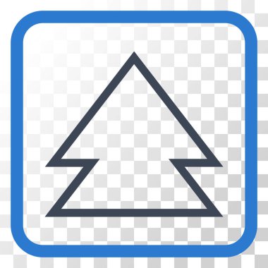 Yön yukarı vektör simgesi bir çerçeve içinde