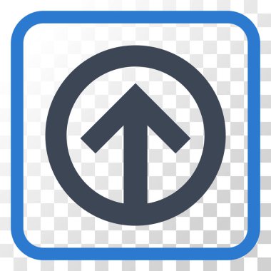 Yön yukarı vektör simgesi bir çerçeve içinde