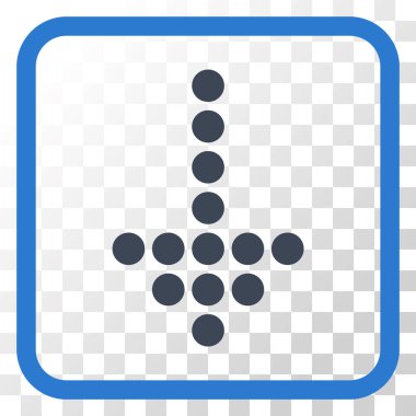 Vektör simgesi bir çerçeve içinde aşağı noktalı ok