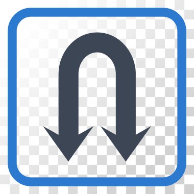 Geri dönmemiz ok vektör simgesi bir çerçeve içinde