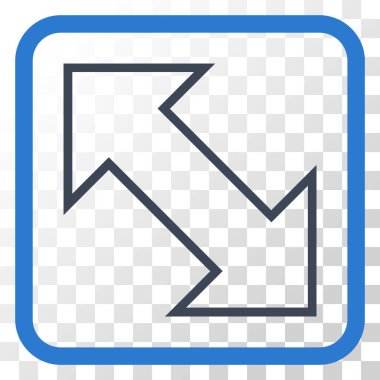 Exchange çapraz vektör simgesi bir çerçeve içinde