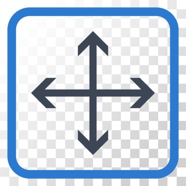 Genişletin okları vektör simgesi bir çerçeve içinde