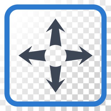 Genişletin okları vektör simgesi bir çerçeve içinde