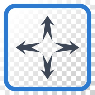 Genişletin okları vektör simgesi bir çerçeve içinde