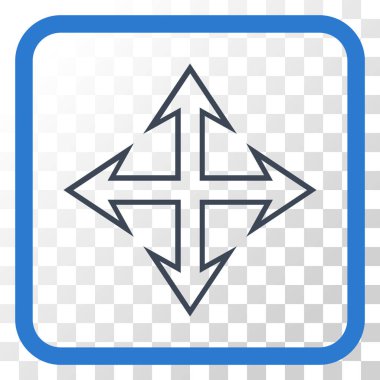 Genişletin okları vektör simgesi bir çerçeve içinde