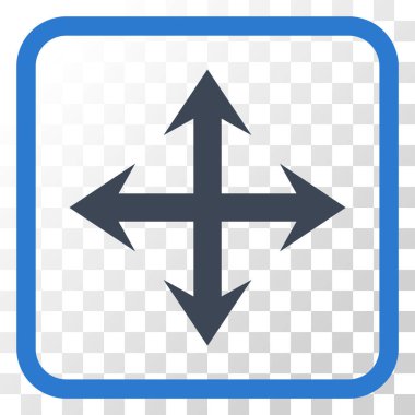 Genişletin okları vektör simgesi bir çerçeve içinde