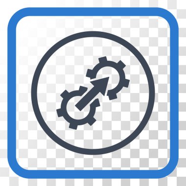 Dişli Tümleştirme vektör simgesi bir çerçeve içinde