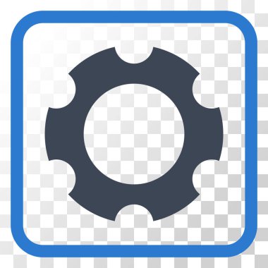 Dişli vektör simgesi bir çerçeve içinde