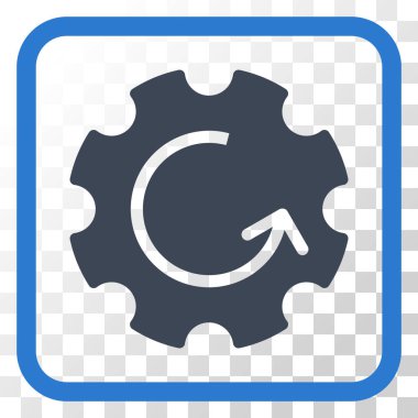 Dişli döndürme vektör simgesi bir çerçeve içinde