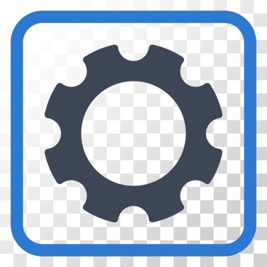 Dişli vektör simgesi bir çerçeve içinde