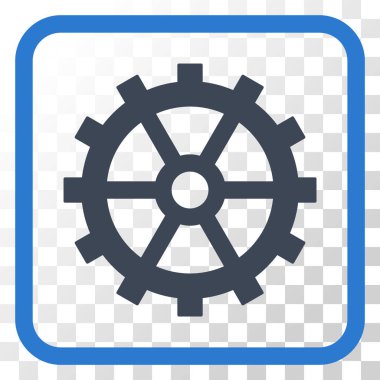 Dişli vektör simgesi bir çerçeve içinde