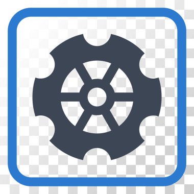 Dişli vektör simgesi bir çerçeve içinde