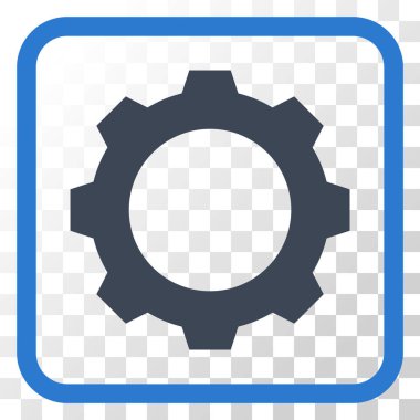 Dişli vektör simgesi bir çerçeve içinde