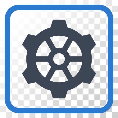 Dişli vektör simgesi bir çerçeve içinde