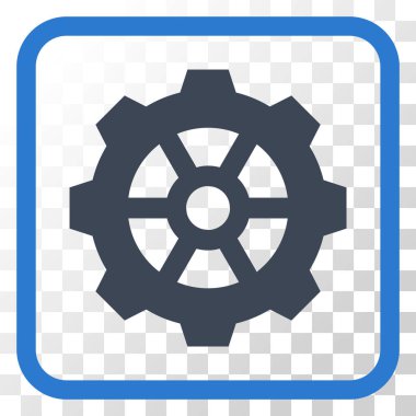 Dişli vektör simgesi bir çerçeve içinde