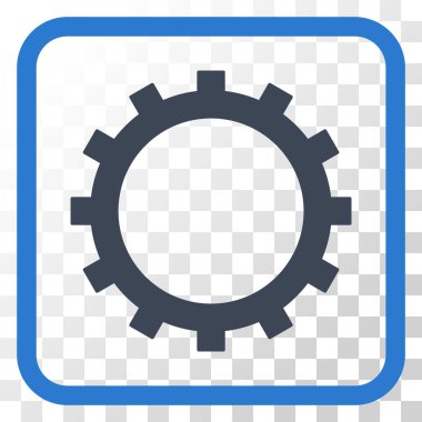 Dişli vektör simgesi bir çerçeve içinde