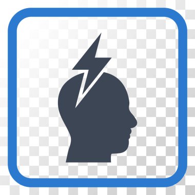 Baş ağrısı vektör simgesi bir çerçeve içinde