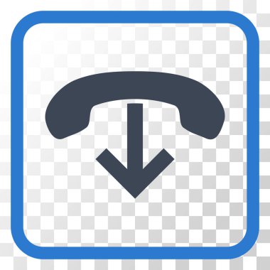 Vektör simgesi bir çerçeve içinde telefon asmak