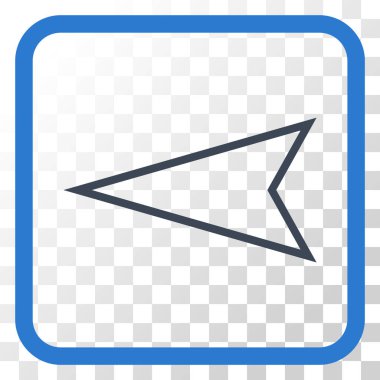 İşaretçi sol vektör simgesi bir çerçeve içinde