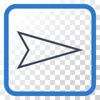 İşaretçi doğru vektör simgesi bir çerçeve içinde