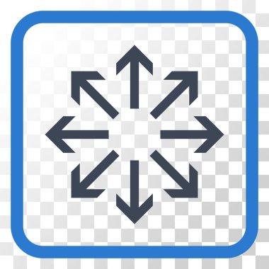 Radyal oklar bir çerçeve içinde simge vektör