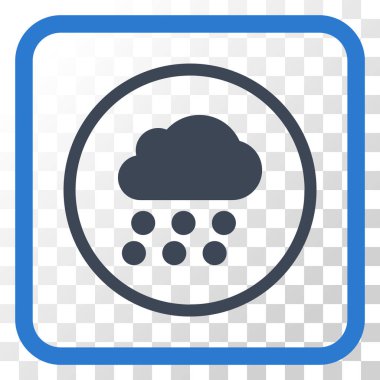 Yağmur bulutu vektör simgesi bir çerçeve içinde