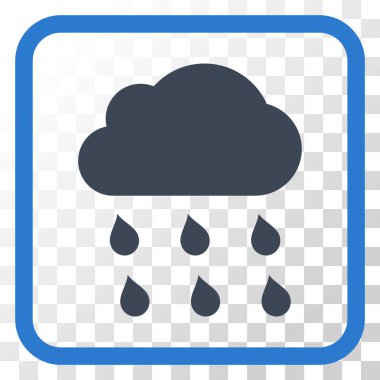 Yağmur bulutu vektör simgesi bir çerçeve içinde