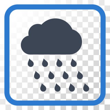 Yağmur bulutu vektör simgesi bir çerçeve içinde