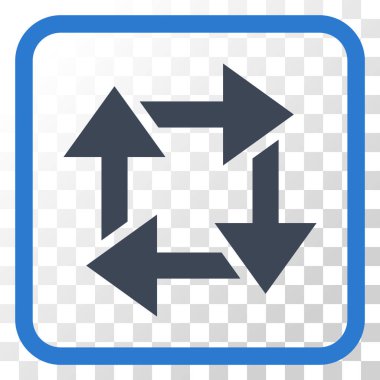 Geri dönüşüm vektör simgesi bir çerçeve içinde