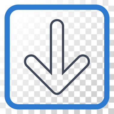 Vektör simgesi bir çerçeve içinde aşağı yönlü ok