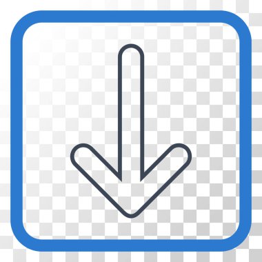 Vektör simgesi bir çerçeve içinde aşağı yönlü ok