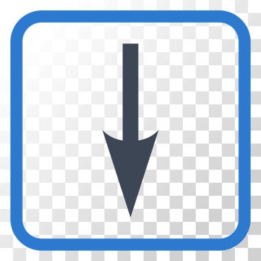 Vektör simgesi bir çerçeve içinde aşağı ok keskin