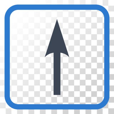 Vektör simgesi bir çerçeve içinde yukarı ok keskin