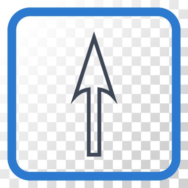 Vektör simgesi bir çerçeve içinde yukarı ok keskin