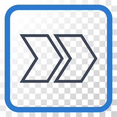 Üst karakter doğru vektör simgesi bir çerçeve içinde