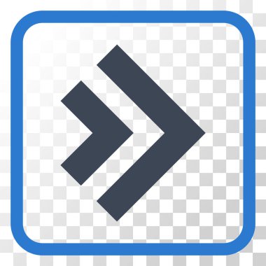 Üst karakter doğru vektör simgesi bir çerçeve içinde