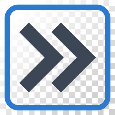 Üst karakter doğru vektör simgesi bir çerçeve içinde