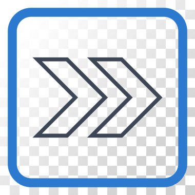 Üst karakter doğru vektör simgesi bir çerçeve içinde