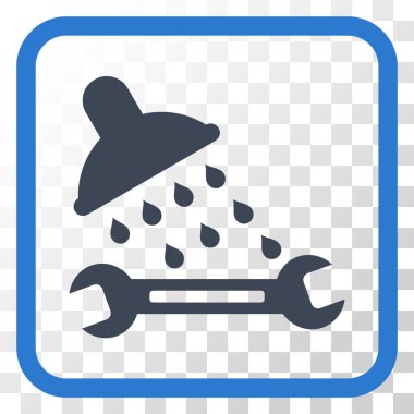 Duş sıhhi tesisat vektör simgesi bir çerçeve içinde