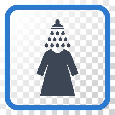 Duş yıkama kadın elbise vektör simgesi bir çerçeve içinde