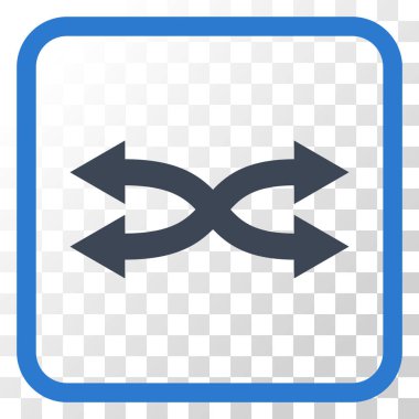 Shuffle okları yatay vektör simgesi bir çerçeve içinde