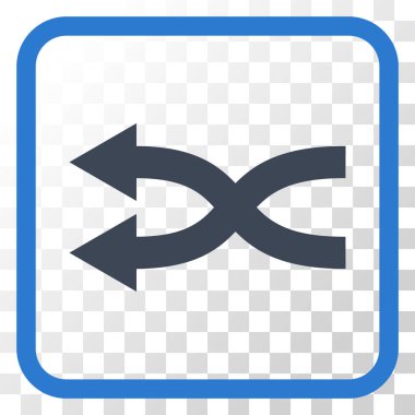 Shuffle oklar sol vektör simgesi bir çerçeve içinde