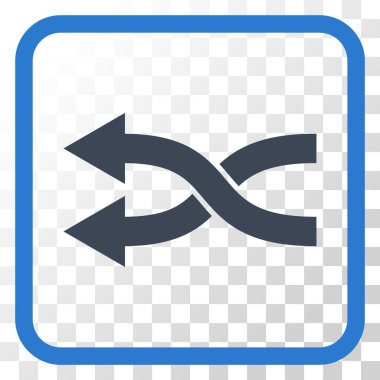 Shuffle oklar sol vektör simgesi bir çerçeve içinde