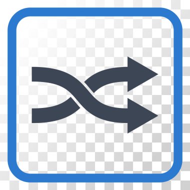 Shuffle okları doğru vektör simgesi bir çerçeve içinde