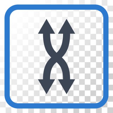 Shuffle okları dikey vektör simgesi bir çerçeve içinde